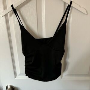 Black Rouched Tank Top